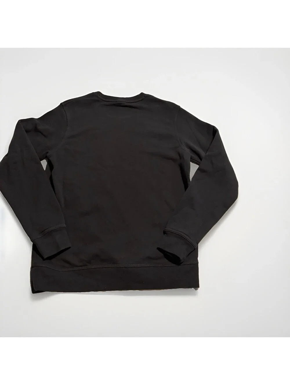 Nike Mens Solid Black Crew Neck Pullover Sweatshirt Swoosh Logo Long Sleeve M